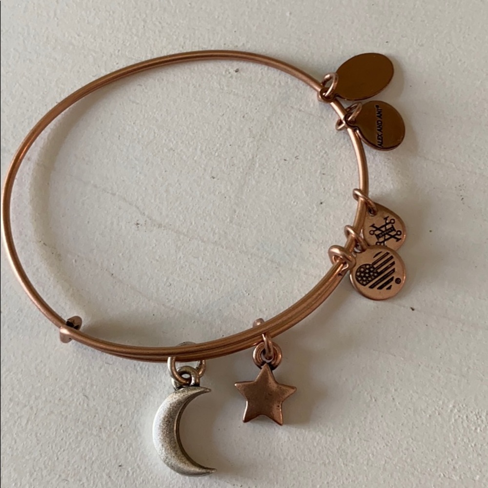 Alex and ani moon and star rose gold bracelet